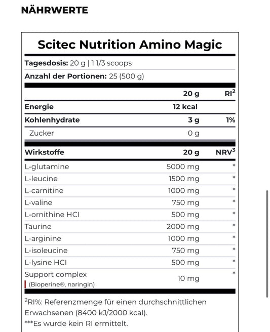 Amino|Magic Apple 500gr| Scitec Nutrition Amino Magic 10 Komponenten Aminosäuren