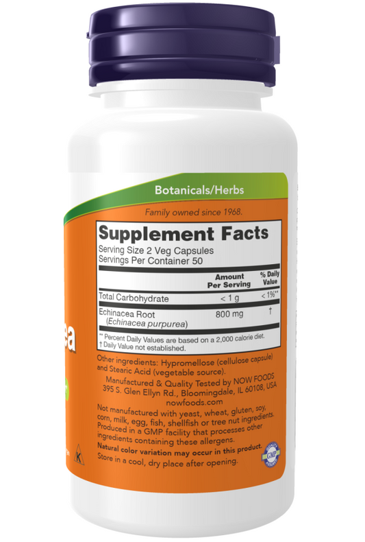NOW Foods Euchinacea - Echinacea 400 mg - 100 Veg-Kapseln
