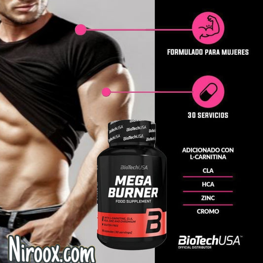 Biotech USA Mega Burner 90 Kapseln 72g Carnitin Caffeine-free NirooX Nutrition.