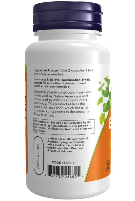 NOW Foods Euchinacea - Echinacea 400 mg - 100 Veg-Kapseln