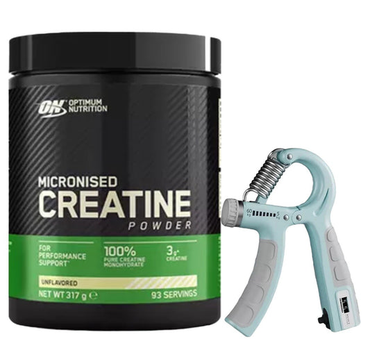 Kreatin |Creatin100 % monohydrat Optimum Nutrirtion 317g 93s MitFREE Handtrainer