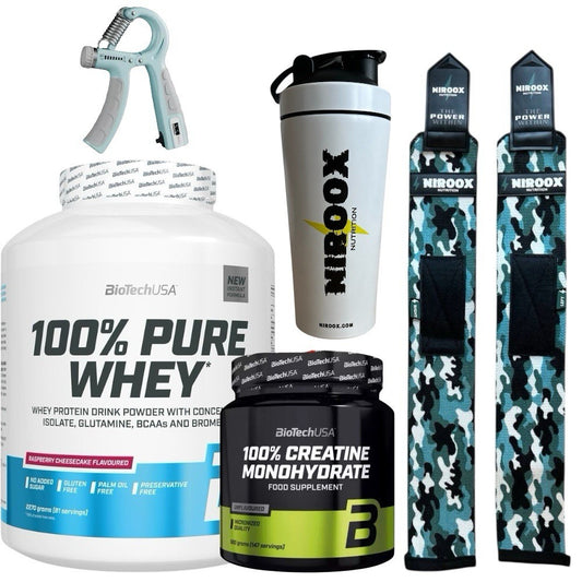 Biotech USA 100% Pure Whey 2270g + 100 % Creatine Monohydrate 300 gr  + Bonus