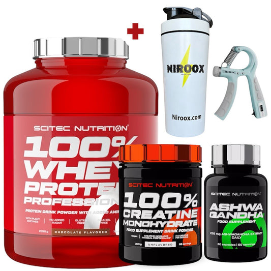 Scitec Nutrition 100% Whey Protein - 2,35kg + Creatine 300 g+Ashwagandah 60 kap.