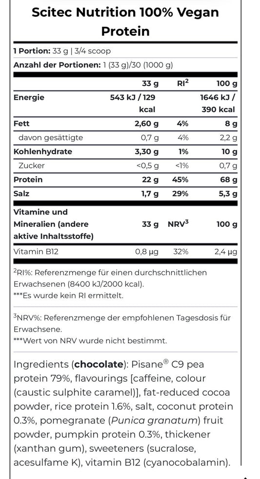 VEGAN | Protein 100% Vegan Whey 1KG Natural Scitec Nutrition Mit FREE Handtraine NirooX Nutrition.