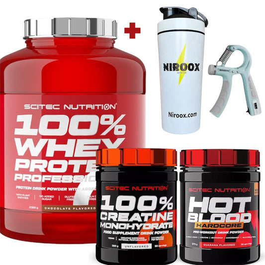Scitec Nutrition 100% Whey Protein 2350g +Creatine 300 g+ Pre-Workout 300g+Bonus