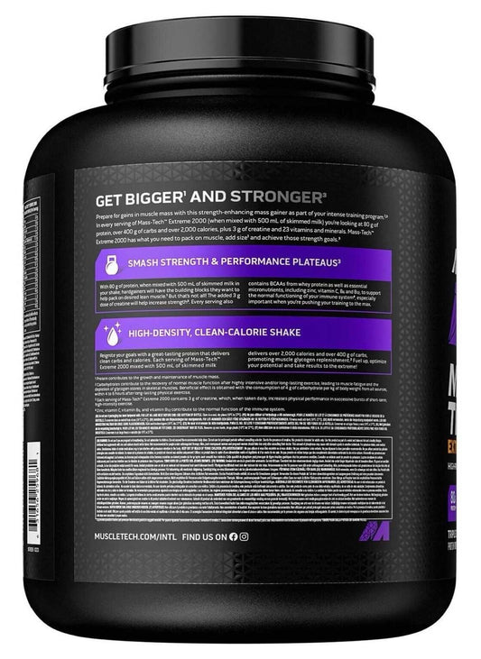 Muscletech Mass Tech Extreme 2000 - 2,7 kg- Gainer + Bonus NirooX Nutrition.