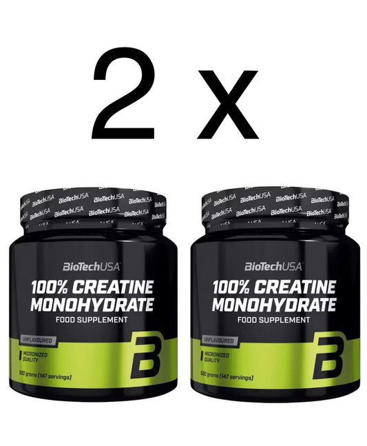 2x Kreatin | Creatine BiotechUSA 100% Kreatin Monohydrat 500g | 2x 147 Serving