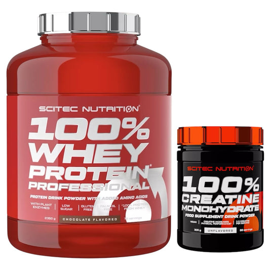 Scitec Nutrition 100% Whey Protein - 2.35kg + Creatine 300 gr + Bonus
