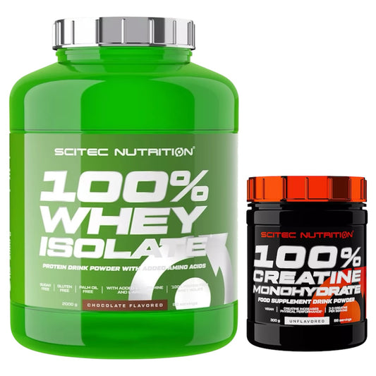 Scitec 100% Whey Isolate 1816g can protein + creatine 300 gr + bonus