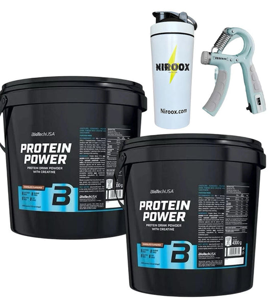 BioTechUSA Protein Power – 2× 2000g Soja-Isolat, Laktosefrei, Zuckerfrei, mit Creatin