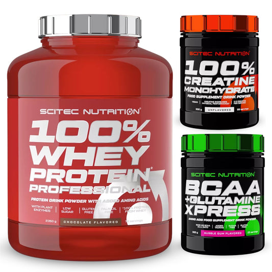 Scitec Nutrition 100% Whey Protein 2350g +BCAA Xpress 300g+Creatine 300 g +Bonus