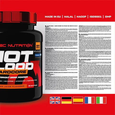 Scitec Nutrition Hot Blood Hardcore – 375g Pre-Workout Booster Orange Geschmack