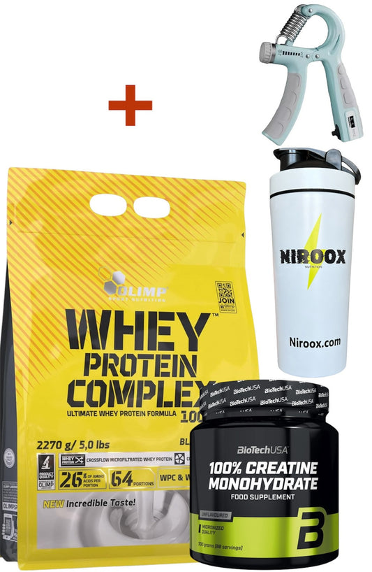 Olimp Whey Protein Complex 100% 2270g Protein 2270 g + Creatin 300 gr + Bonus NirooX Nutrition.