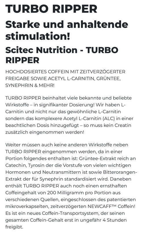 Scitec Nutrition Turbo Ripper 100 Kapsel + Bonus