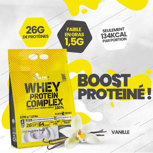Olimp Whey Protein Complex 100% Protein 2270 g + Mega Creatine 120 kap. + Bonus NirooX Nutrition.